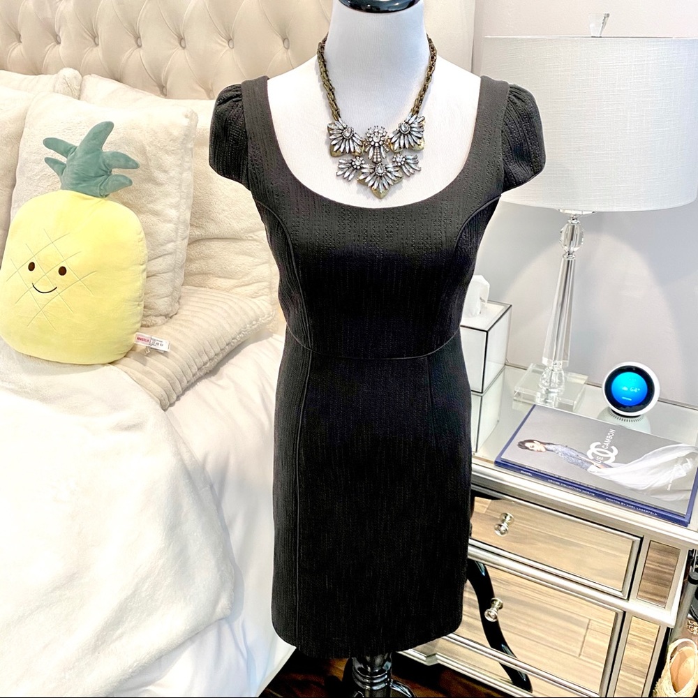 BCBGeneration Black Dress w/ Short Capped Sleeves